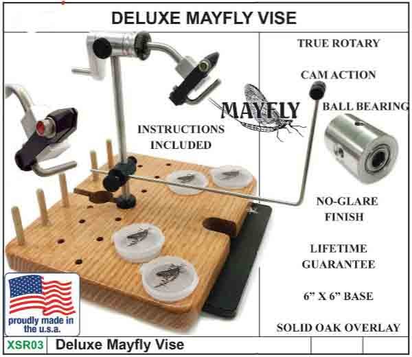 Mayfly 2 A fly tying VRAI ROTATIF vise-Made in USA