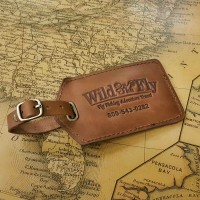 WILD ON THE FLY HANDMADE LEATHER LUGGAGE TAG